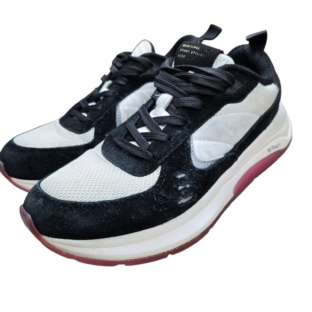 Municipal Women's Black White Magenta Suede‎ Athletic Sneakers Size 8/8.5